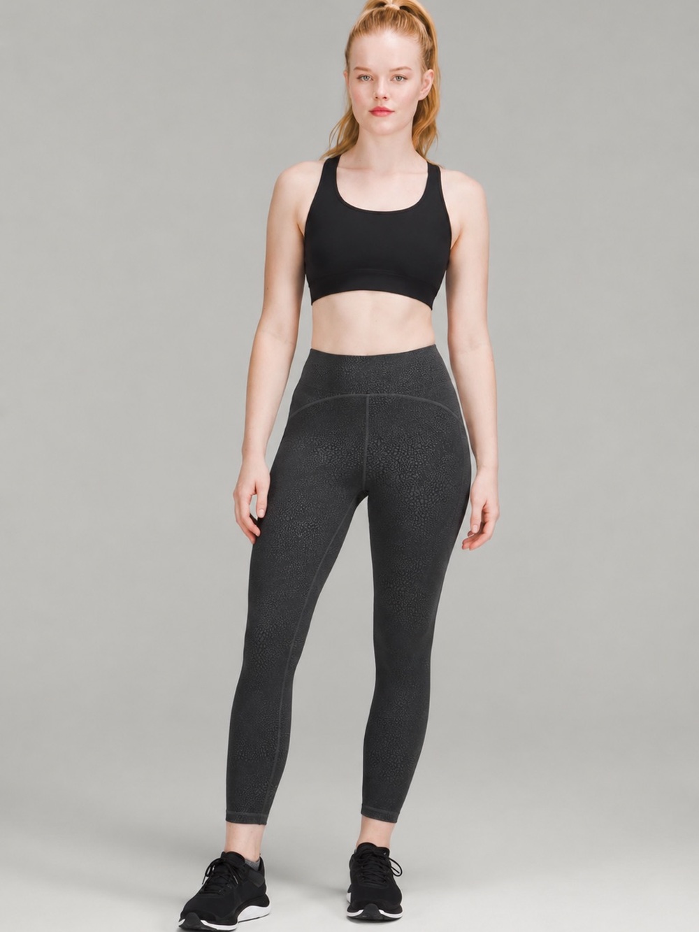 Lululemon Power Thru High-Rise Tight 25” Crackle Coal Black Size 6